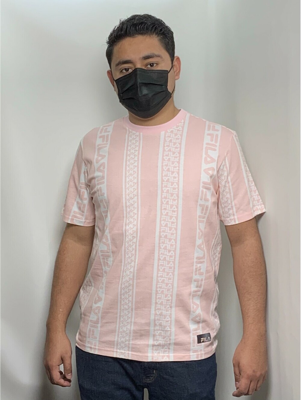 Men's Fila Pink | White Short Sleeve Tee Shirt